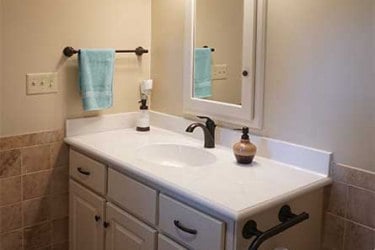 Click to enlarge double bathroom remodeling project