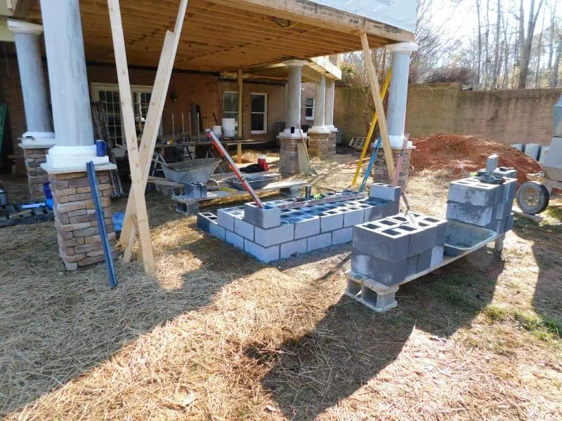 Chimney Construction begins for Addition