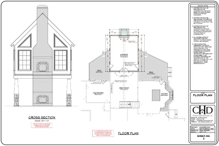 Cross Section and Floor Plan for Home Addition