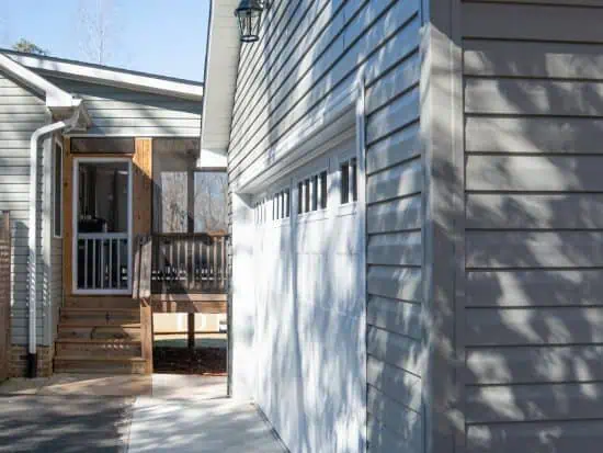 Detached Garage Addition set back from home