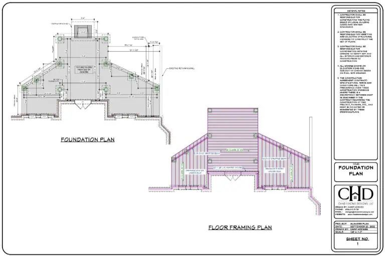 Foundation and Floor Framing Plan for Home Addition