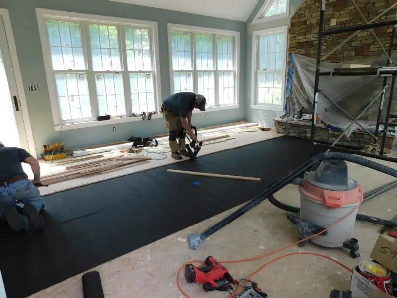 Installation of Oak Flooring for Sunroom Addition