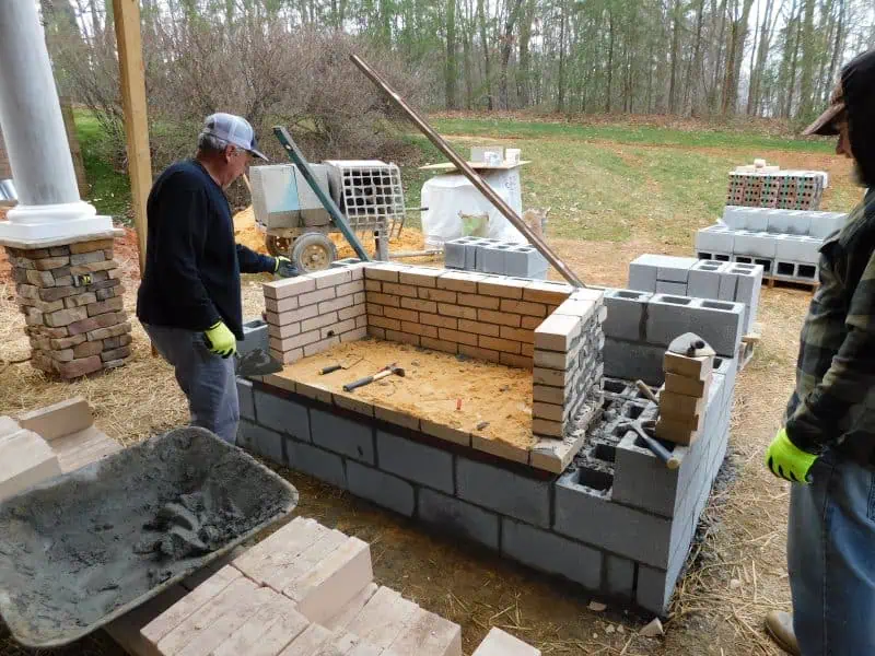 Lower Level starting of Fireplace for Sunroom Addition