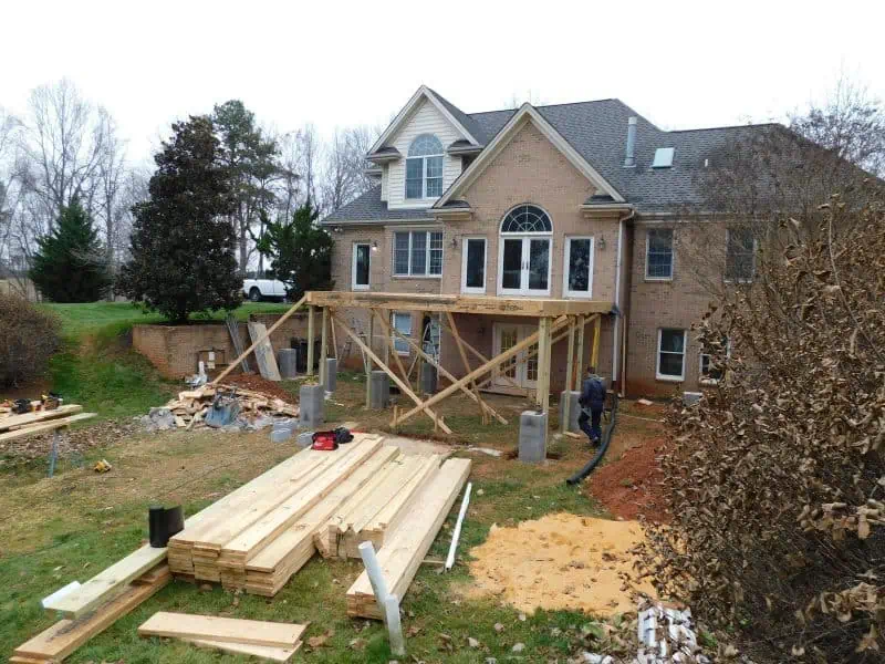 Framing of Floor System for Sunroom Addition from right side