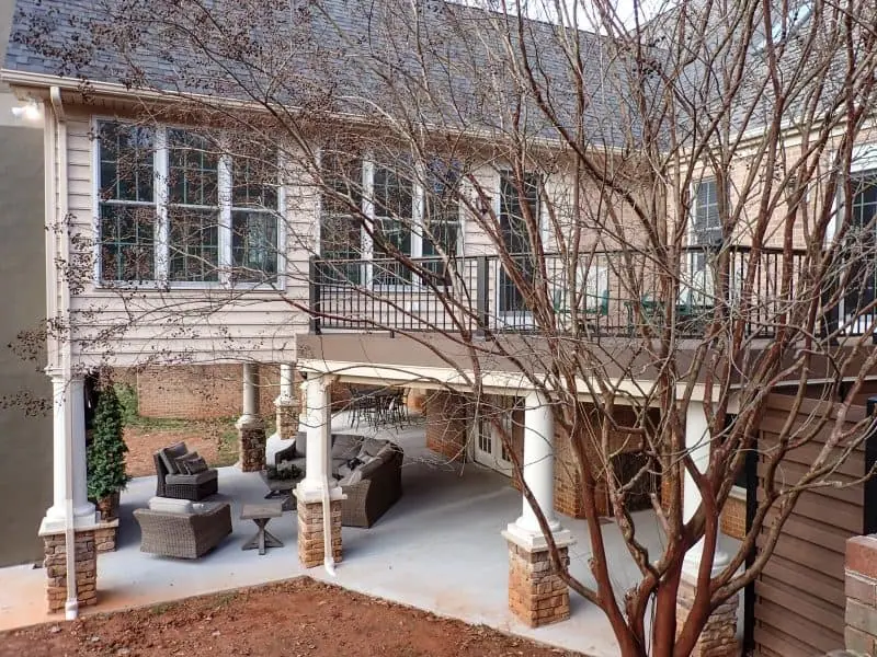 Right side of Sunroom Addition with Deck