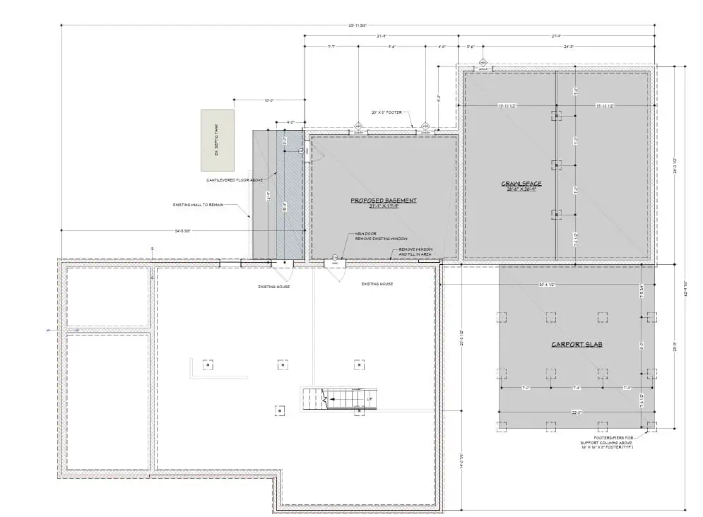 Home Addition Plan for foundation level