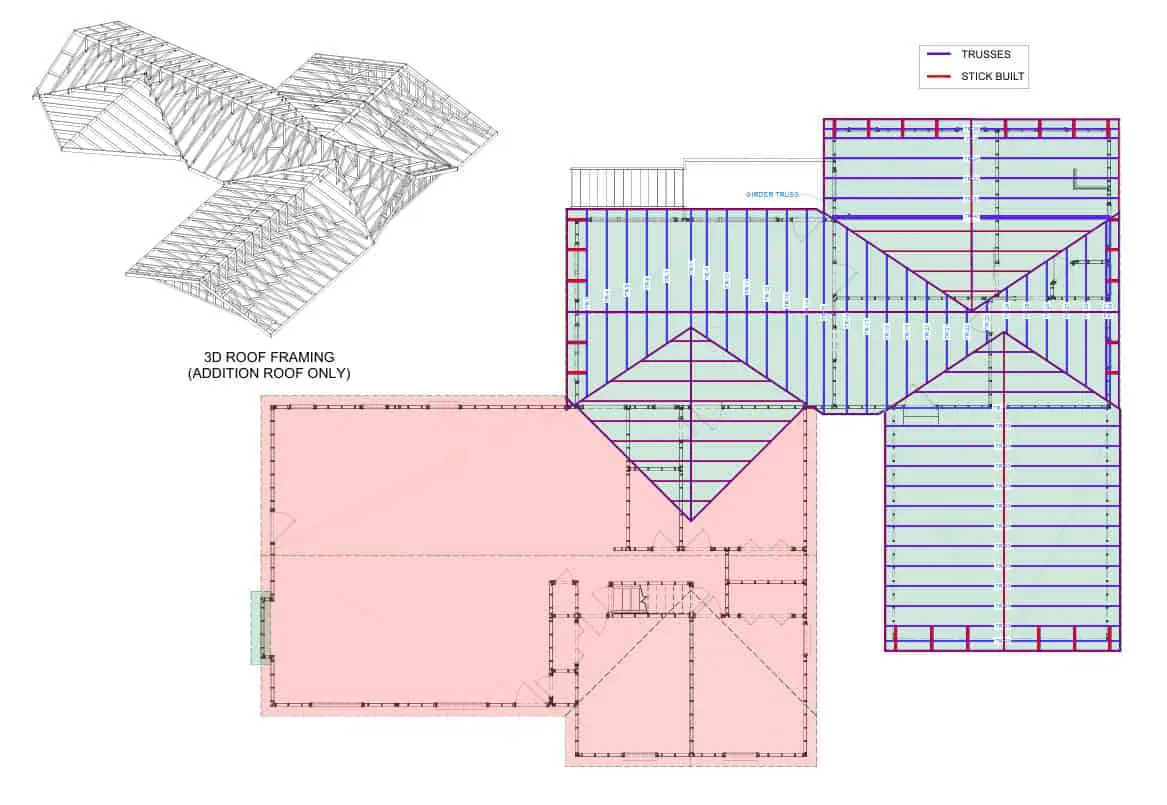 Home Addition with Roof Plan