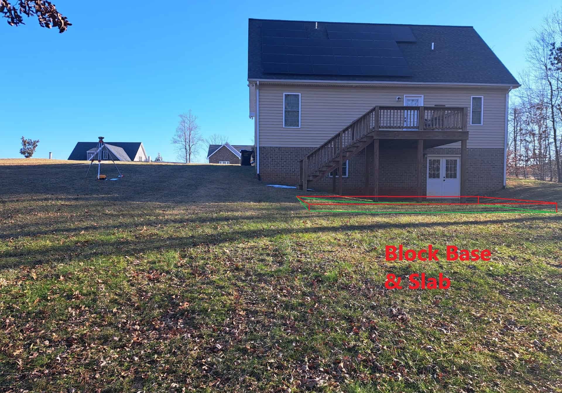 Before Deck and Carport was built by Milton Construction