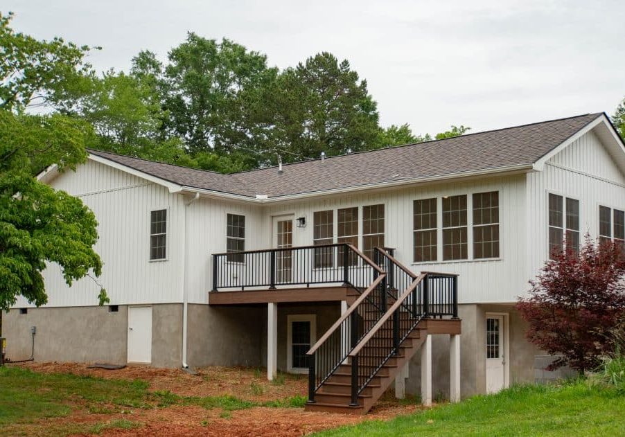 Home Addition Exterior facing Master Bedroom and Sunroom
