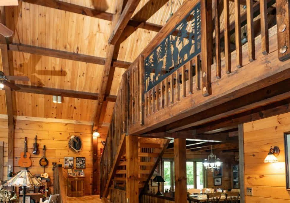 Home Remodeler shows unique Log Cabin Renovation finishing project