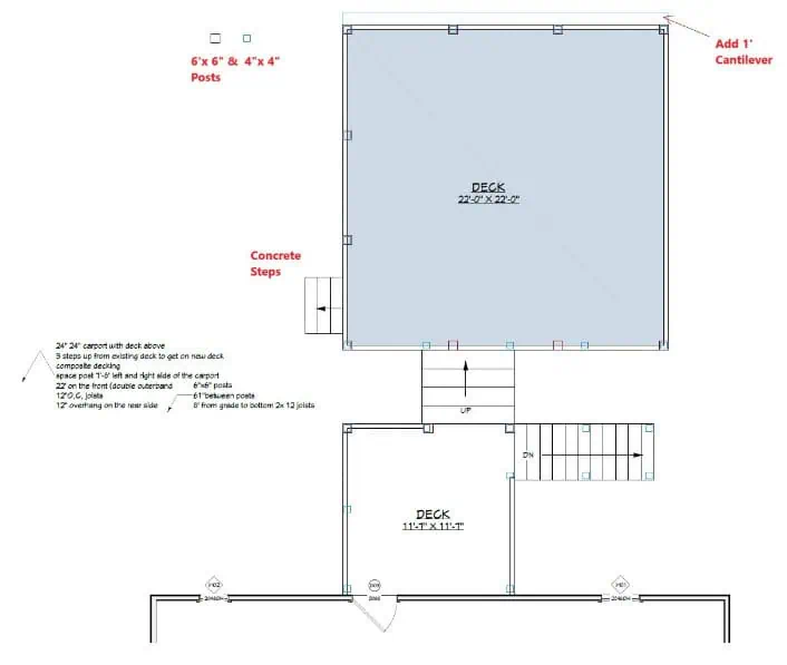 Plan of Deck and Carport