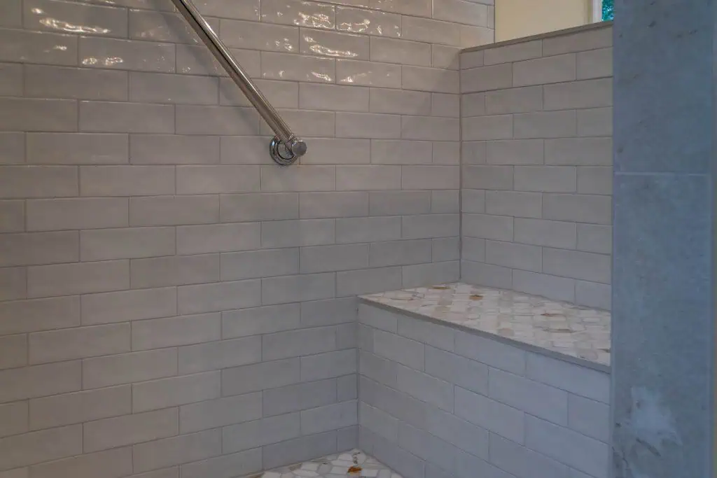 Home Addition with Bathroom Shower Bench