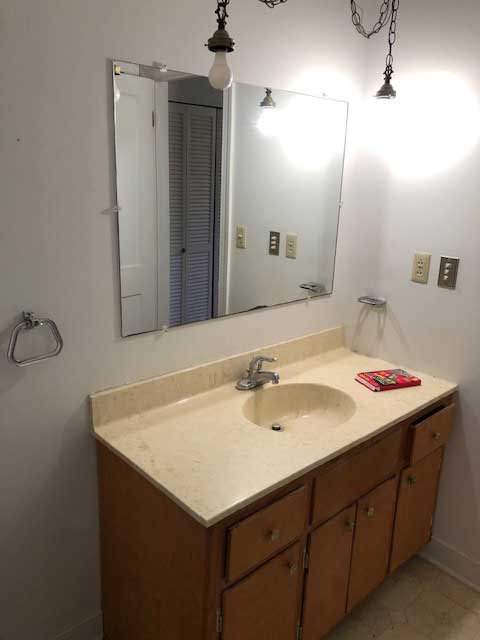 Phenix, VA master bath vanity before renovation